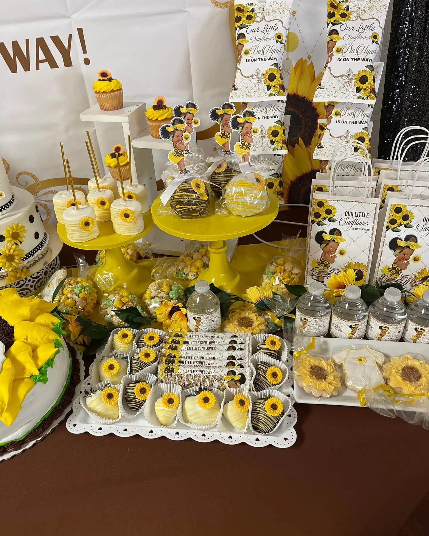 a picture of a sunflower baby shower organized by Tantastic Events