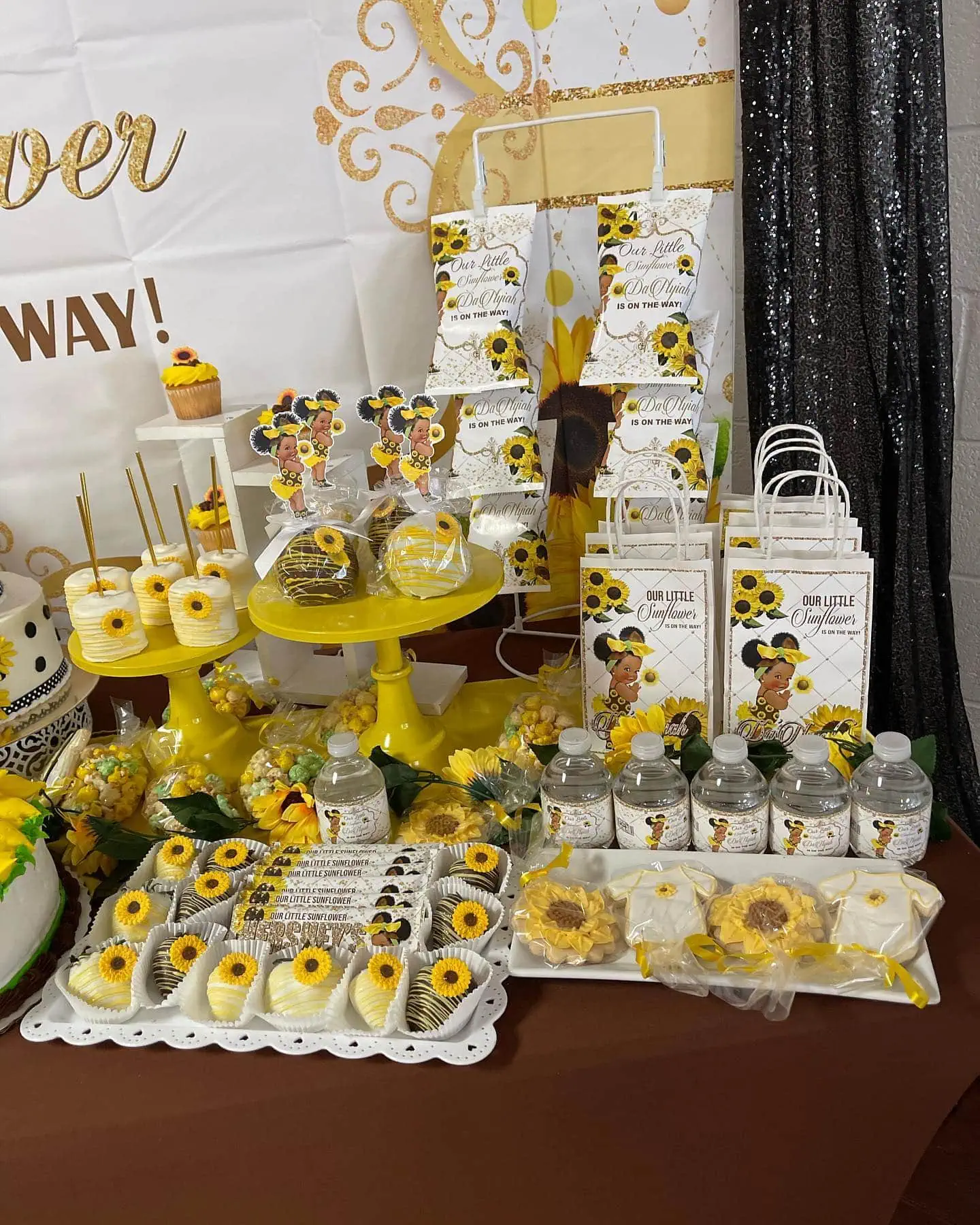 a picture of a sunflower baby shower organized by Tantastic Events