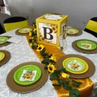 a picture of a sunflower baby shower organized by Tantastic Events
