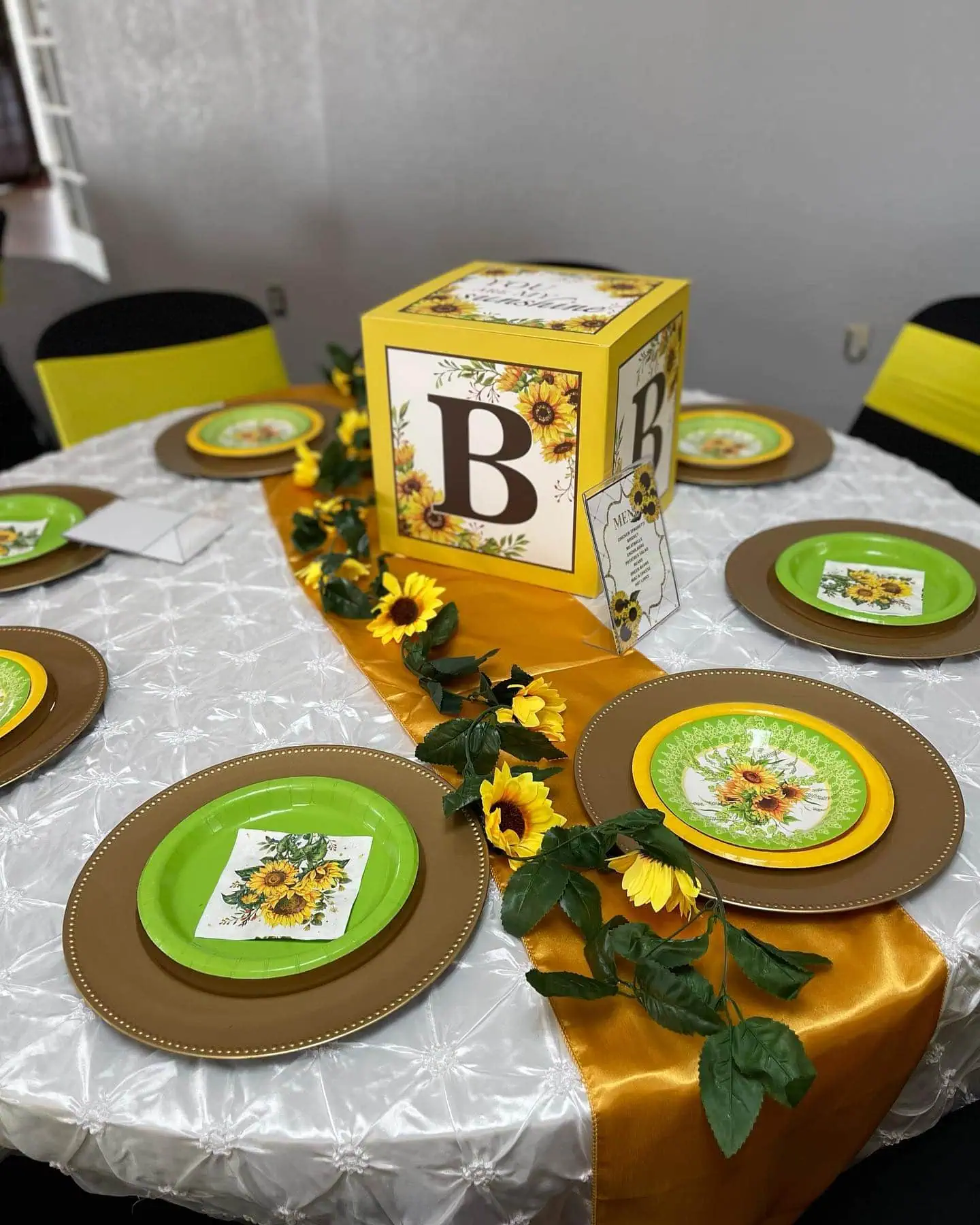a picture of a sunflower baby shower organized by Tantastic Events