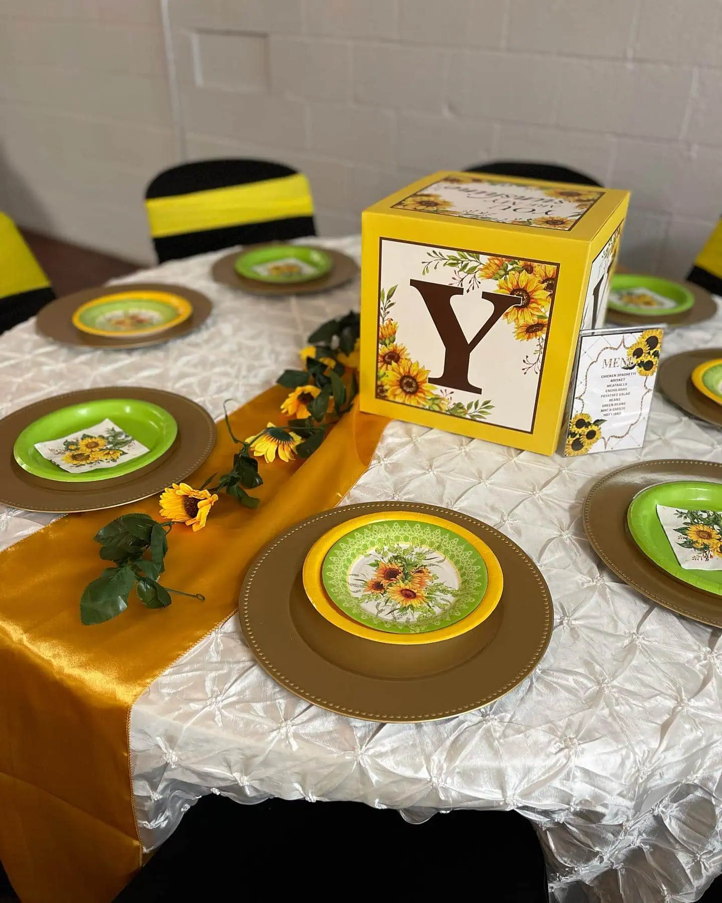a picture of a sunflower baby shower organized by Tantastic Events