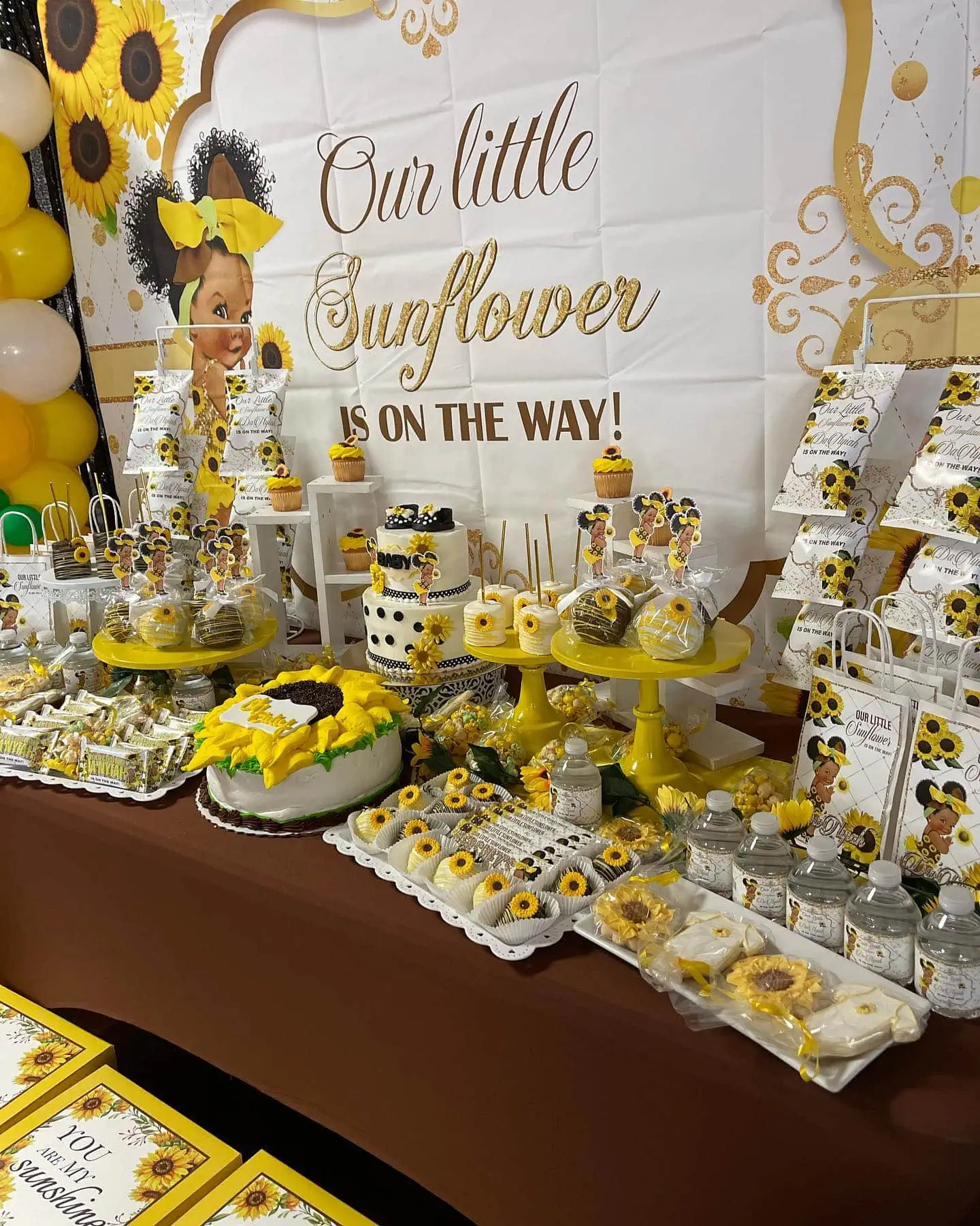 a picture of a sunflower baby shower organized by Tantastic Events