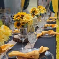 a picture of a sunflower baby shower organized by Tenoia Peppers-Alexander