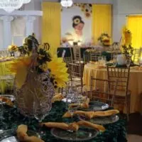 a picture of a sunflower baby shower organized by Tenoia Peppers-Alexander