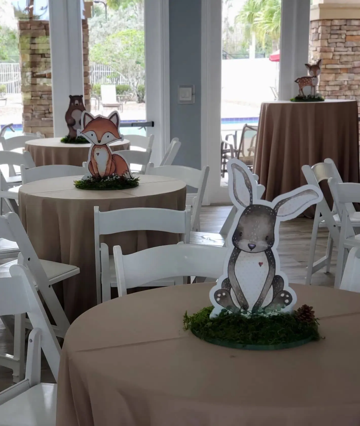 a picture of a woodland baby shower organized by Weot 2 Party in South Florida