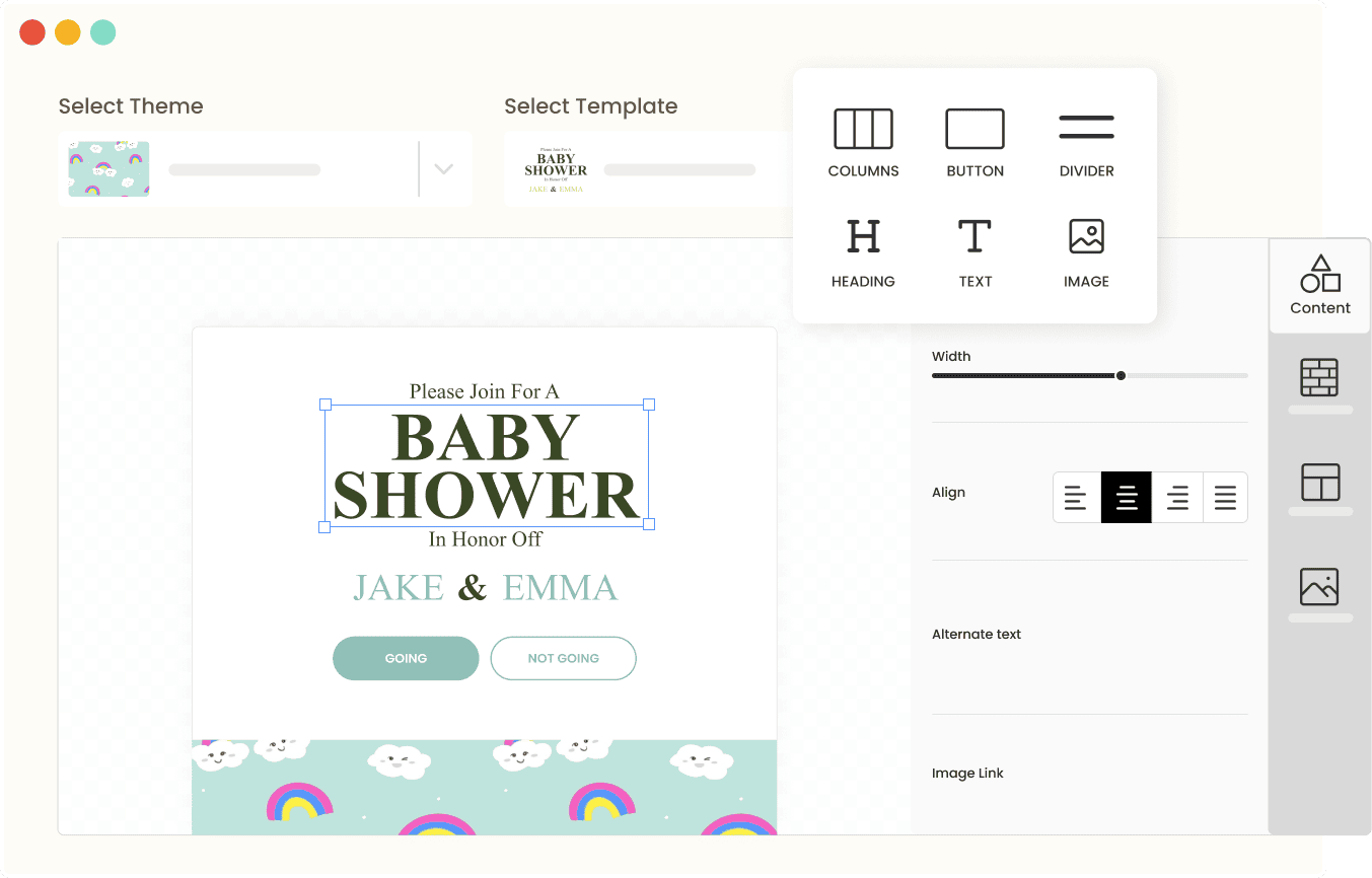 WBS invite builder | WebBabyShower