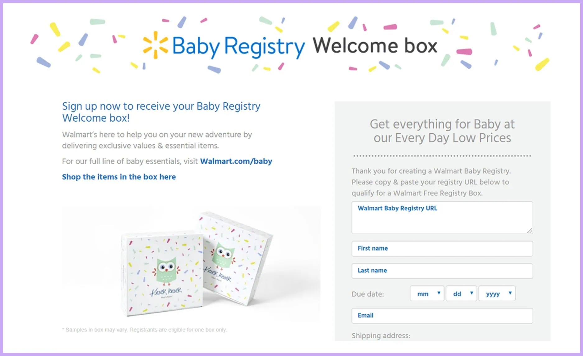 Baby Registry Welcome Box for New Parents.